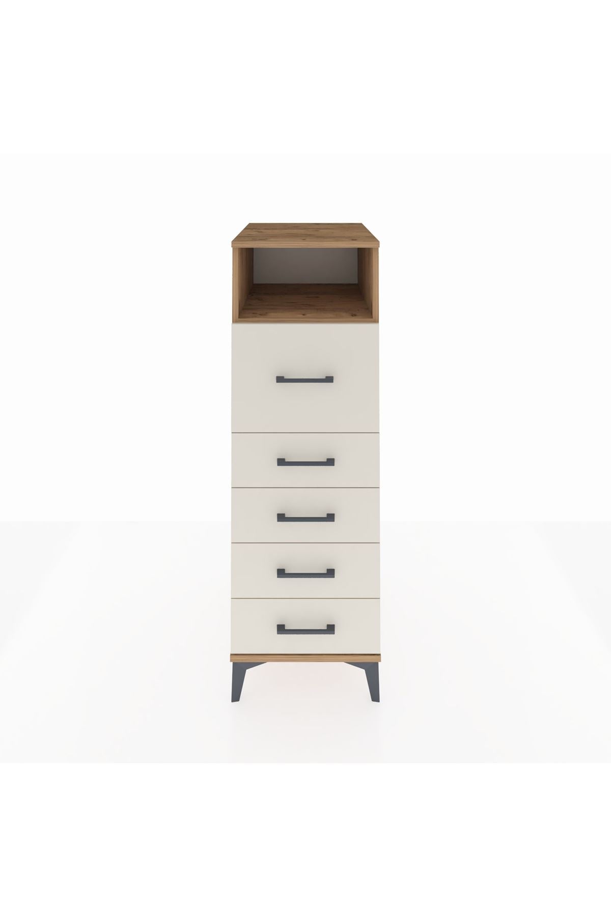 Kronos Dolap Tek Raflı 5 Çekmeceli 44x59x134 Çam-Aytaşı
