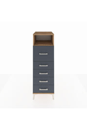 Kronos Dolap Tek Raflı 5 Çekmeceli 44x59x134 Çam-Antrasit