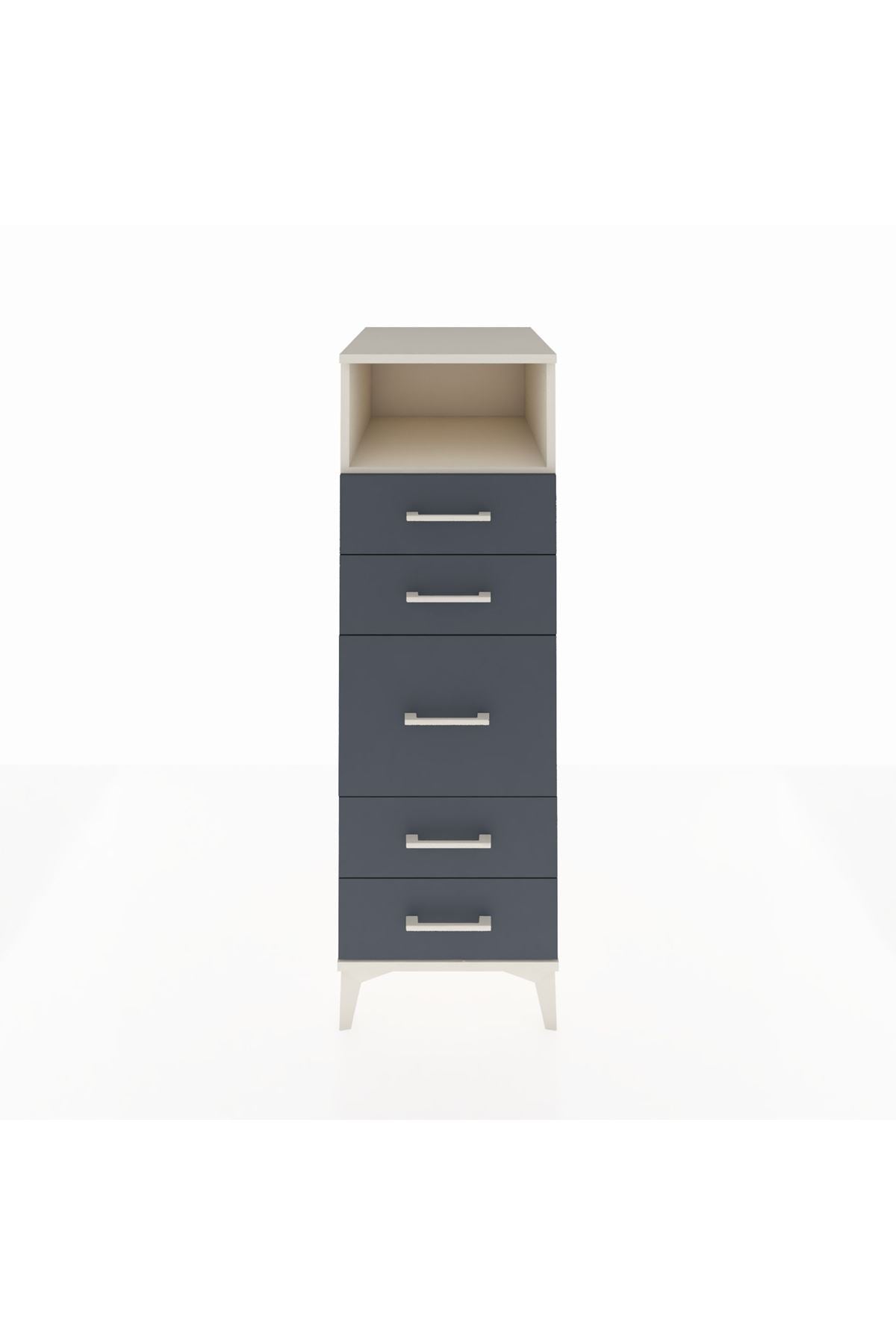 Kronos Dolap Tek Raflı 5 Çekmeceli 44x59x134 Aytaşı-Antrasit