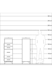 Kronos Dolap Tek Raflı 5 Çekmeceli 44x59x134 Aytaşı-Antrasit