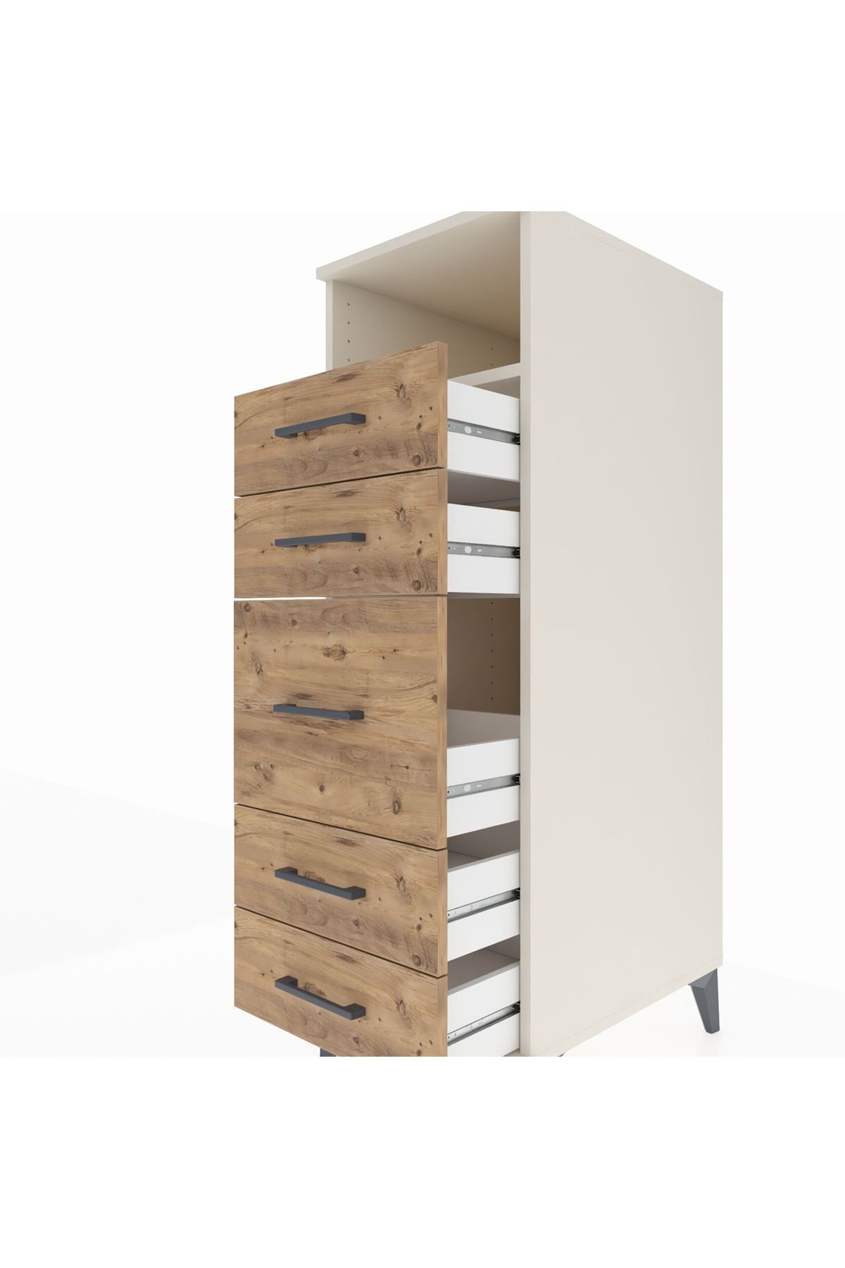 Kronos Dolap Tek Raflı 5 Çekmeceli 44x59x134 Aytaşı-Çam