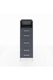Kronos Dolap Tek Raflı 5 Çekmeceli 44x59x134 Antrasit-Antrasit