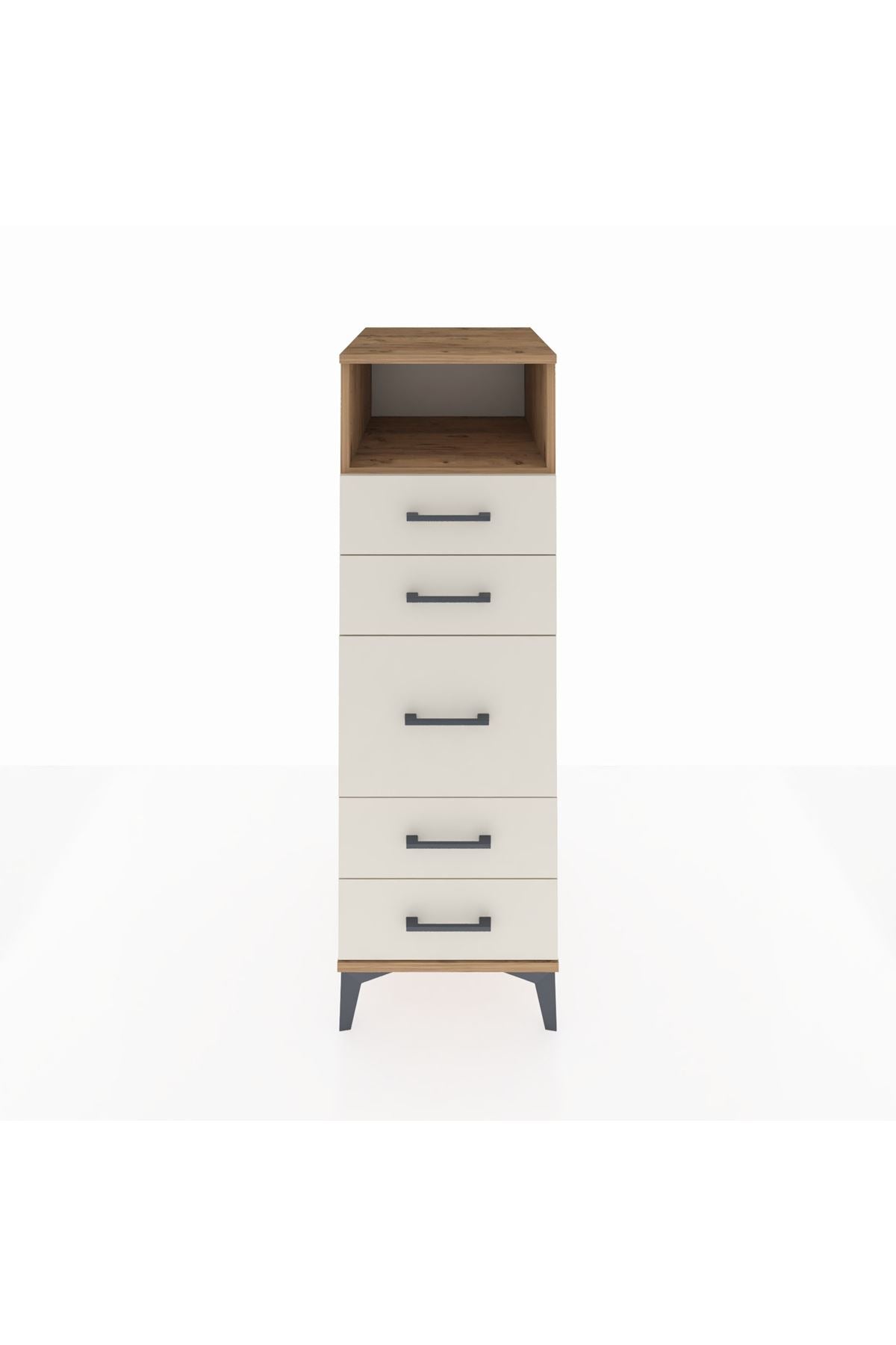 Kronos Dolap Tek Raflı 5 Çekmeceli 44x59x134 Çam-Aytaşı