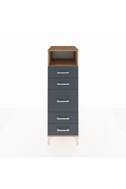 Kronos Dolap Tek Raflı 5 Çekmeceli 44x59x134 Çam-Antrasit
