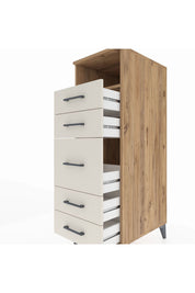 Kronos Dolap Tek Raflı 5 Çekmeceli 44x59x134 Çam-Aytaşı