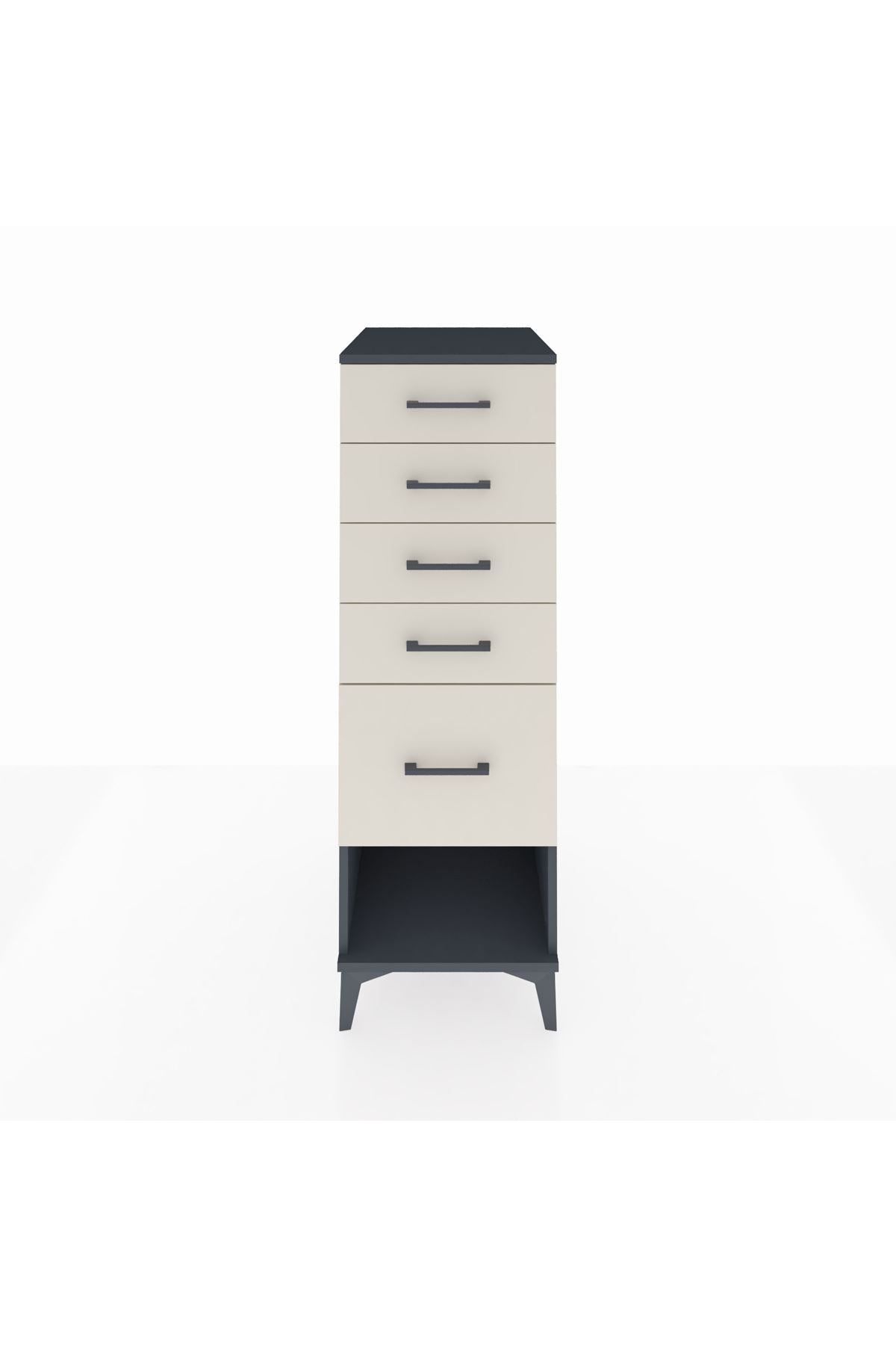 Kronos Dolap 5 Çekmeceli 44x59x134 Antrasit-Aytaşı