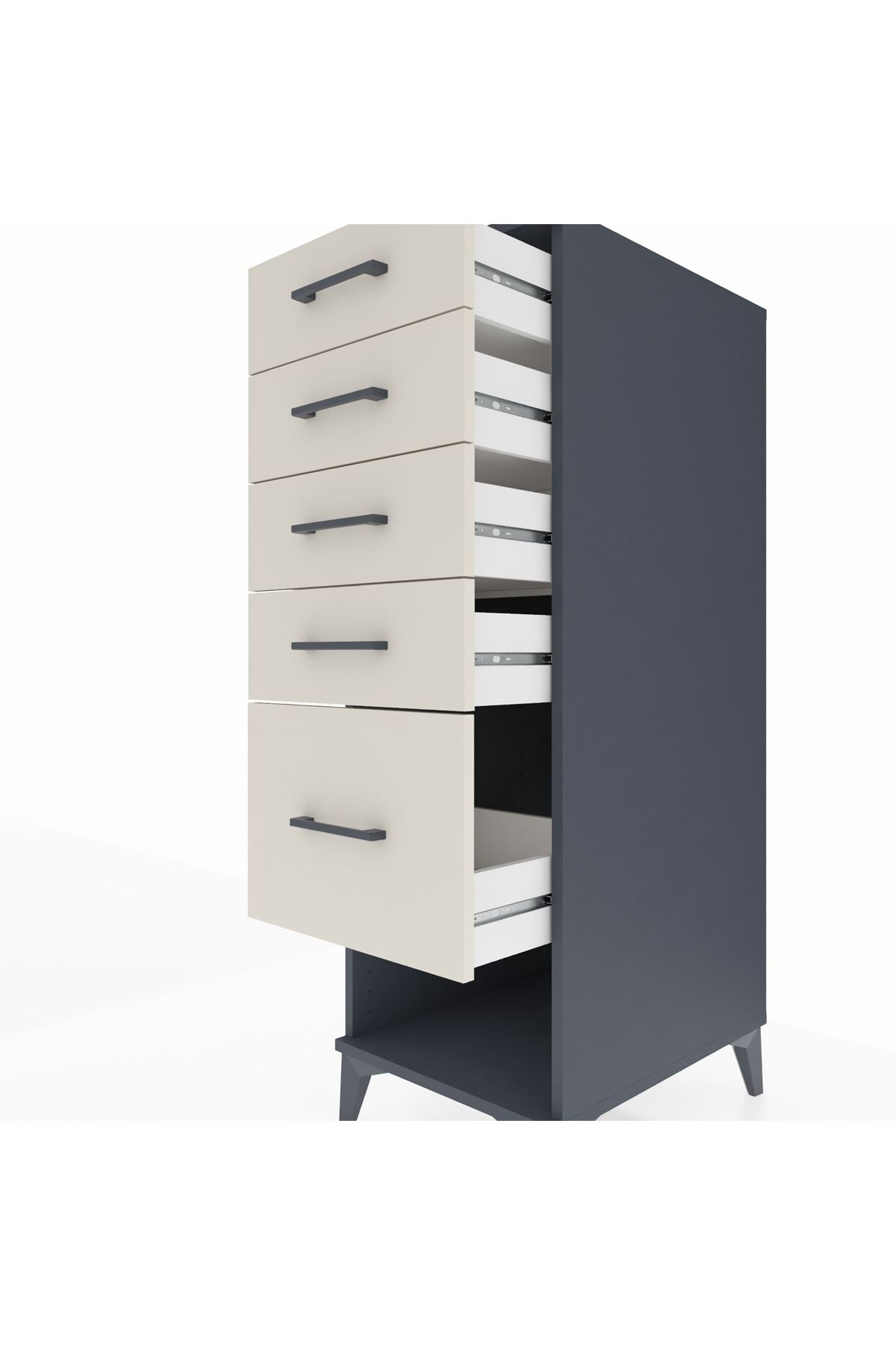 Kronos Dolap 5 Çekmeceli 44x59x134 Antrasit-Aytaşı