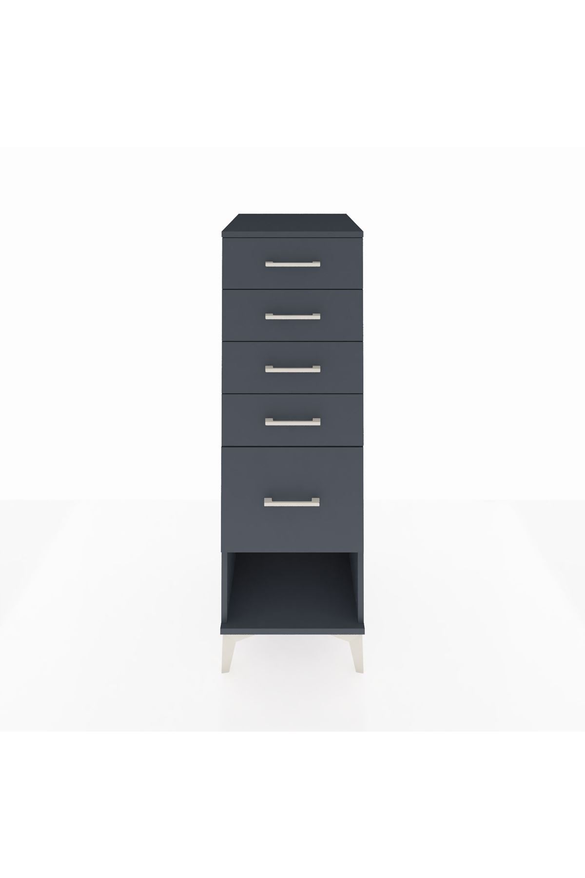Kronos Dolap 5 Çekmeceli 44x59x134 Antrasit-Antrasit