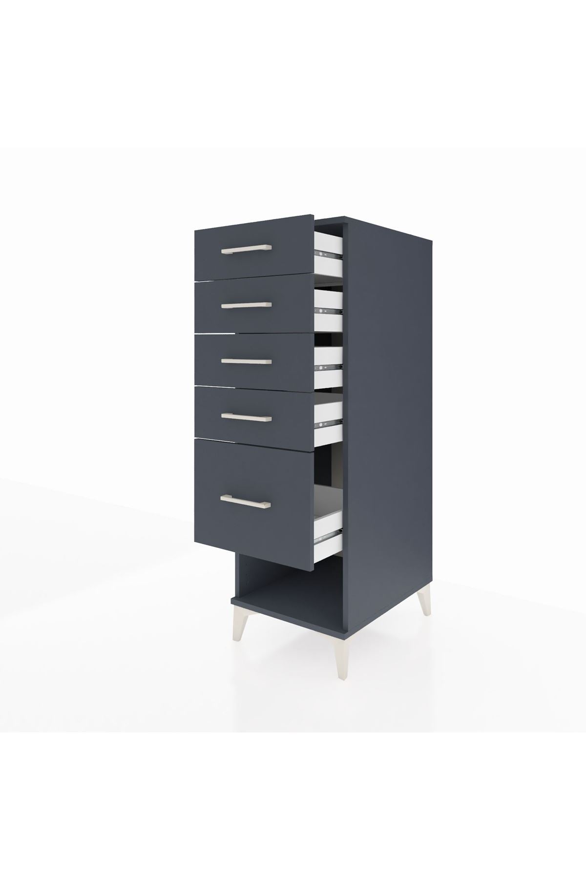 Kronos Dolap 5 Çekmeceli 44x59x134 Antrasit-Antrasit