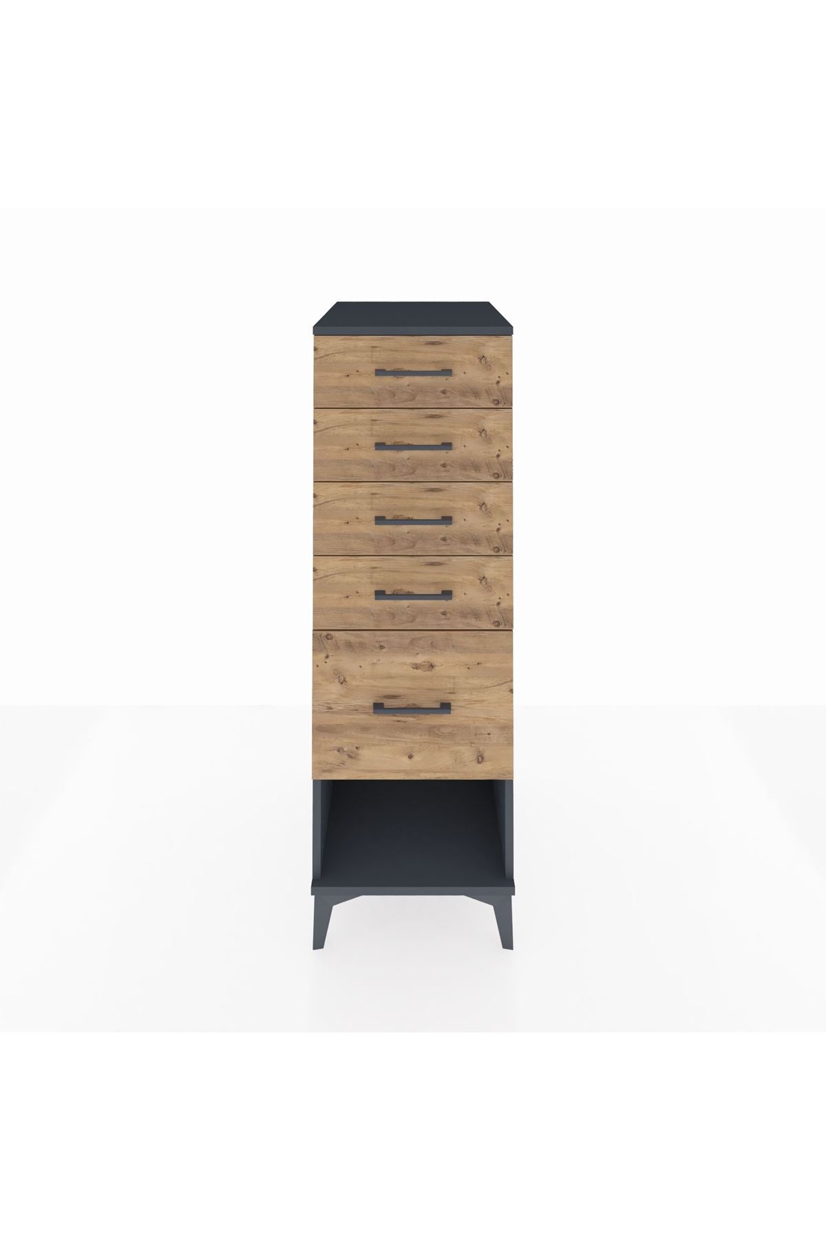 Kronos Dolap 5 Çekmeceli 44x59x134 Antrasit-Çam