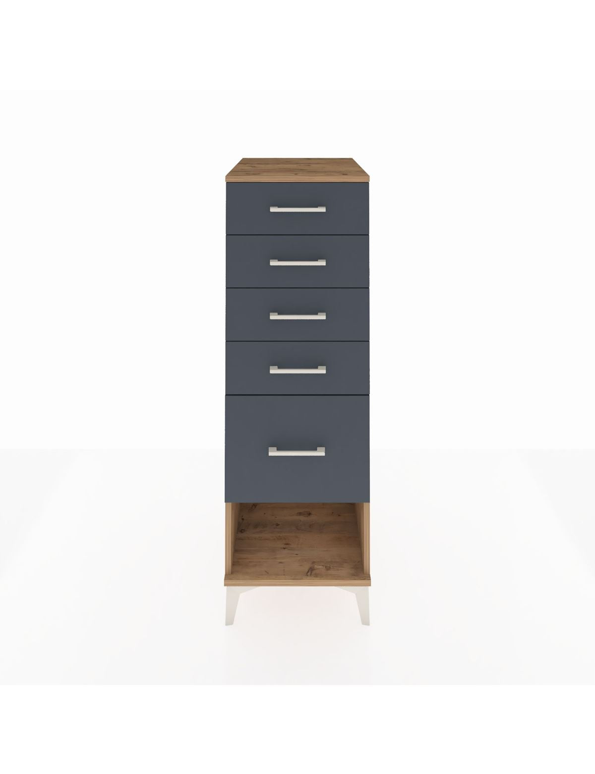 Kronos Dolap 5 Çekmeceli 44x59x134 Çam-Antrasit