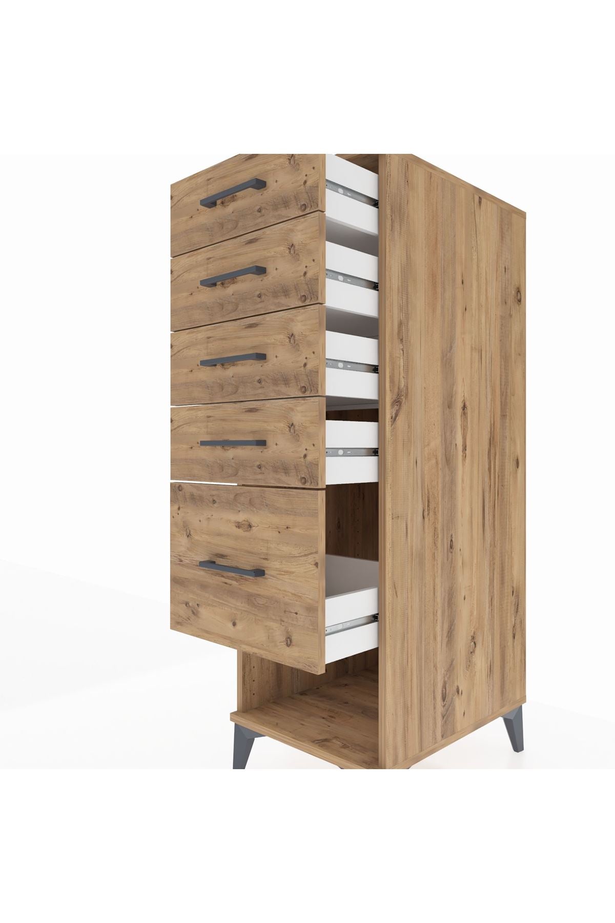 Kronos Dolap 5 Çekmeceli 44x59x134 Çam-Çam