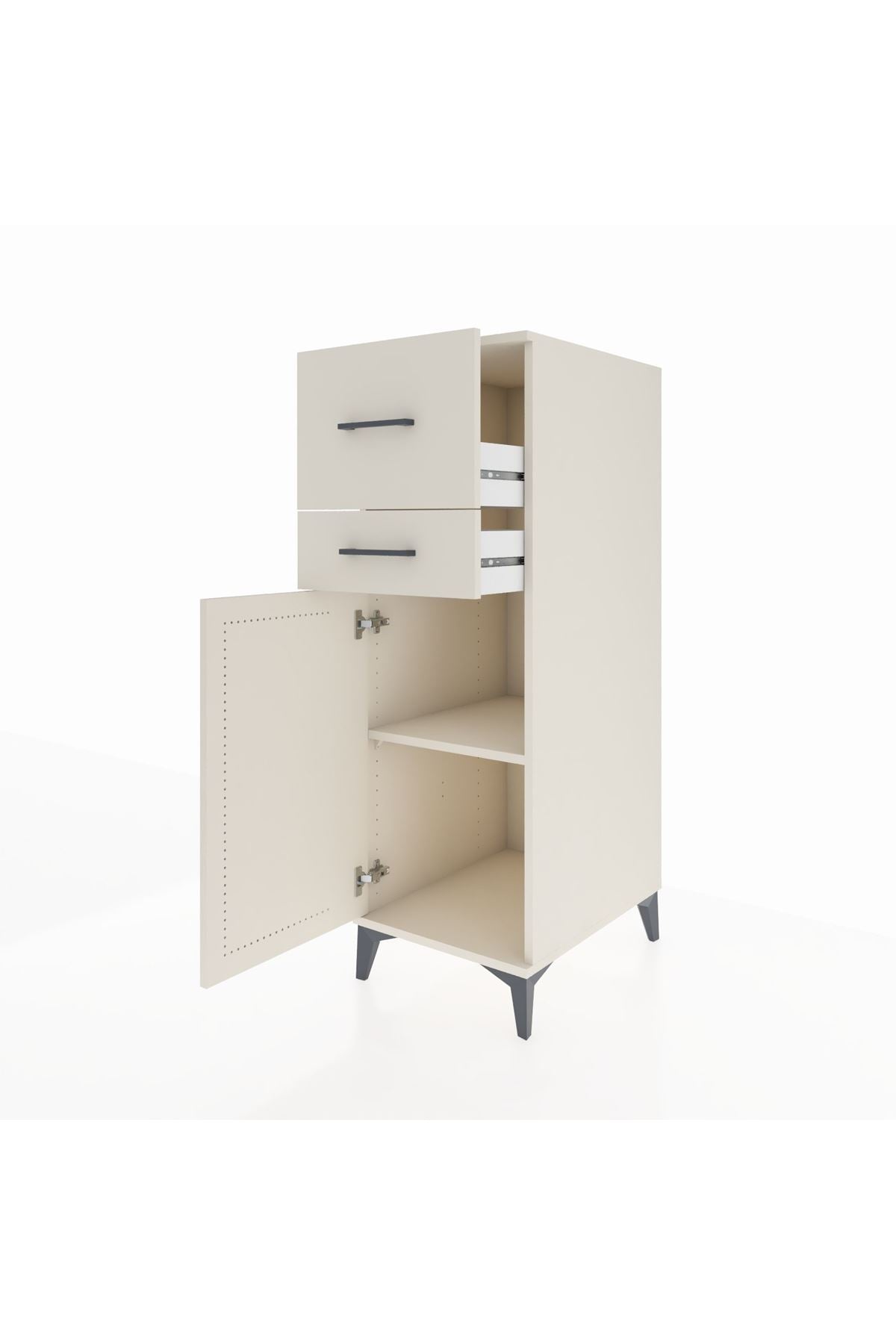 Kronos Dolap Tek Raflı 2 Çekmeceli Tek Kapaklı 44x59x134 Aytaşı-Aytaşı