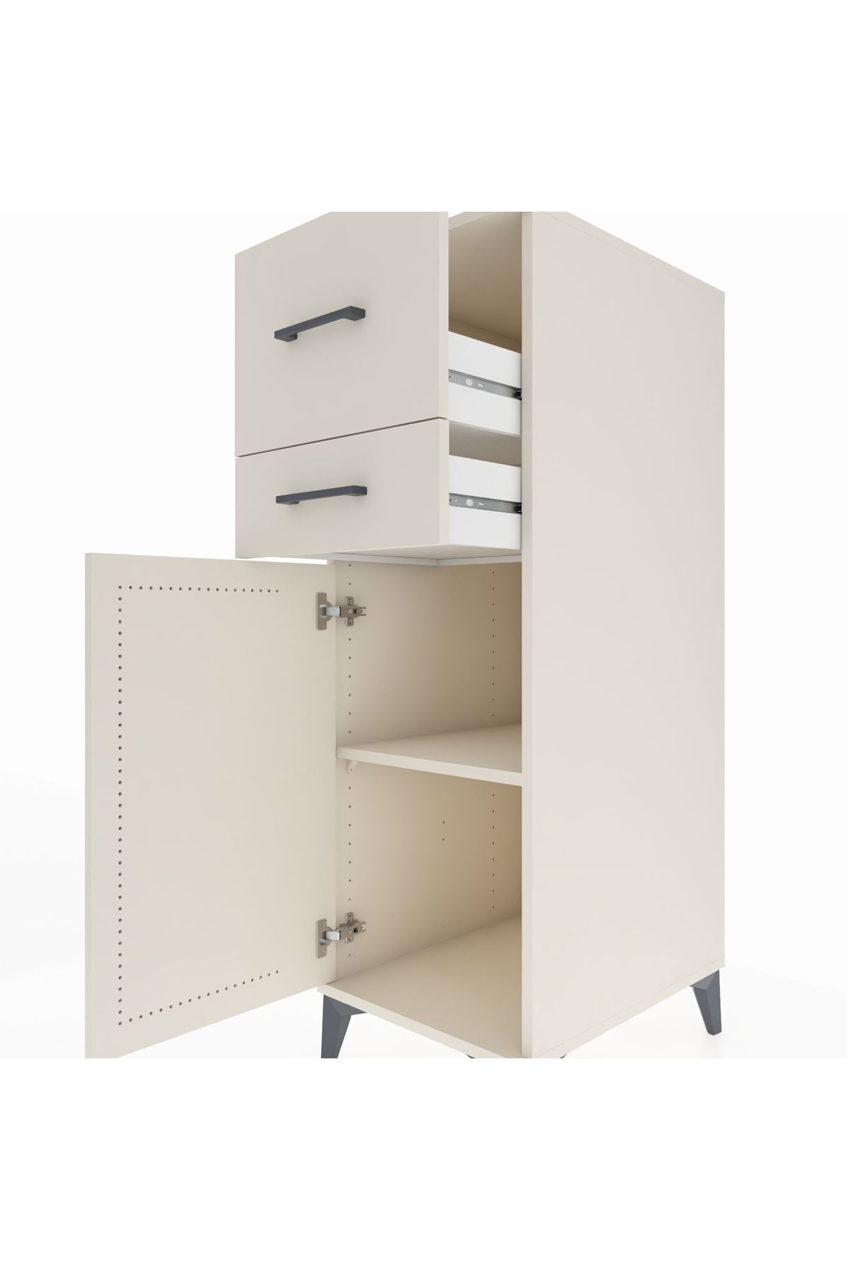 Kronos Dolap Tek Raflı 2 Çekmeceli Tek Kapaklı 44x59x134 Aytaşı-Aytaşı