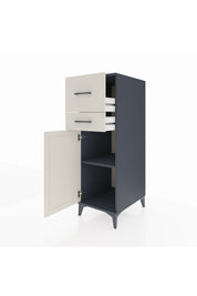 Kronos Dolap Tek Raflı 2 Çekmeceli Tek Kapaklı 44x59x134 Antrasit-Aytaşı