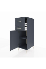 Kronos Dolap Tek Raflı 2 Çekmeceli Tek Kapaklı 44x59x134 Antrasit-Antrasit