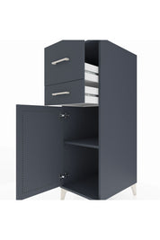 Kronos Dolap Tek Raflı 2 Çekmeceli Tek Kapaklı 44x59x134 Antrasit-Antrasit