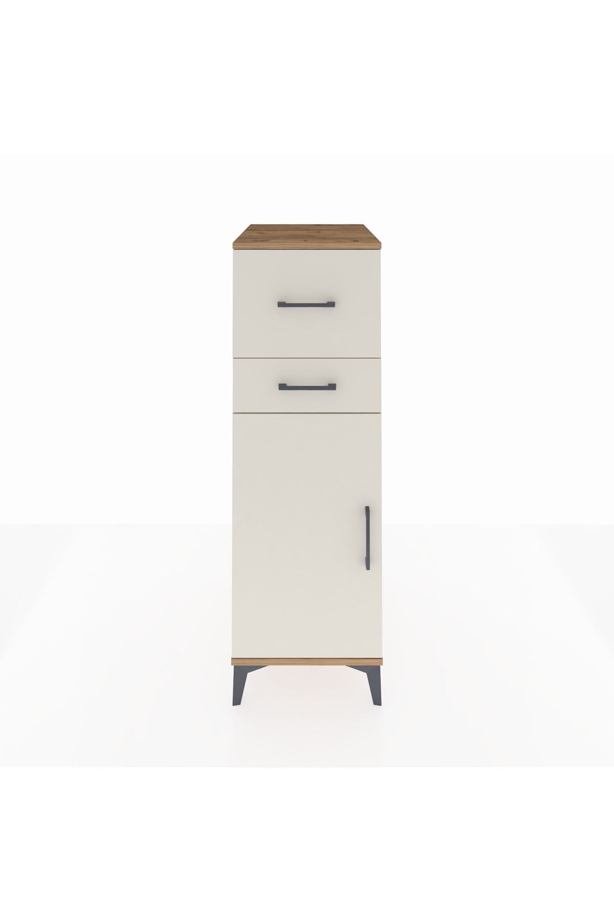 Kronos Dolap Tek Raflı 2 Çekmeceli Tek Kapaklı 44x59x134 Çam-Aytaşı