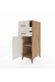 Kronos Dolap Tek Raflı 2 Çekmeceli Tek Kapaklı 44x59x134 Çam-Aytaşı