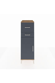 Kronos Dolap Tek Raflı 2 Çekmeceli Tek Kapaklı 44x59x134 Çam-Antrasit