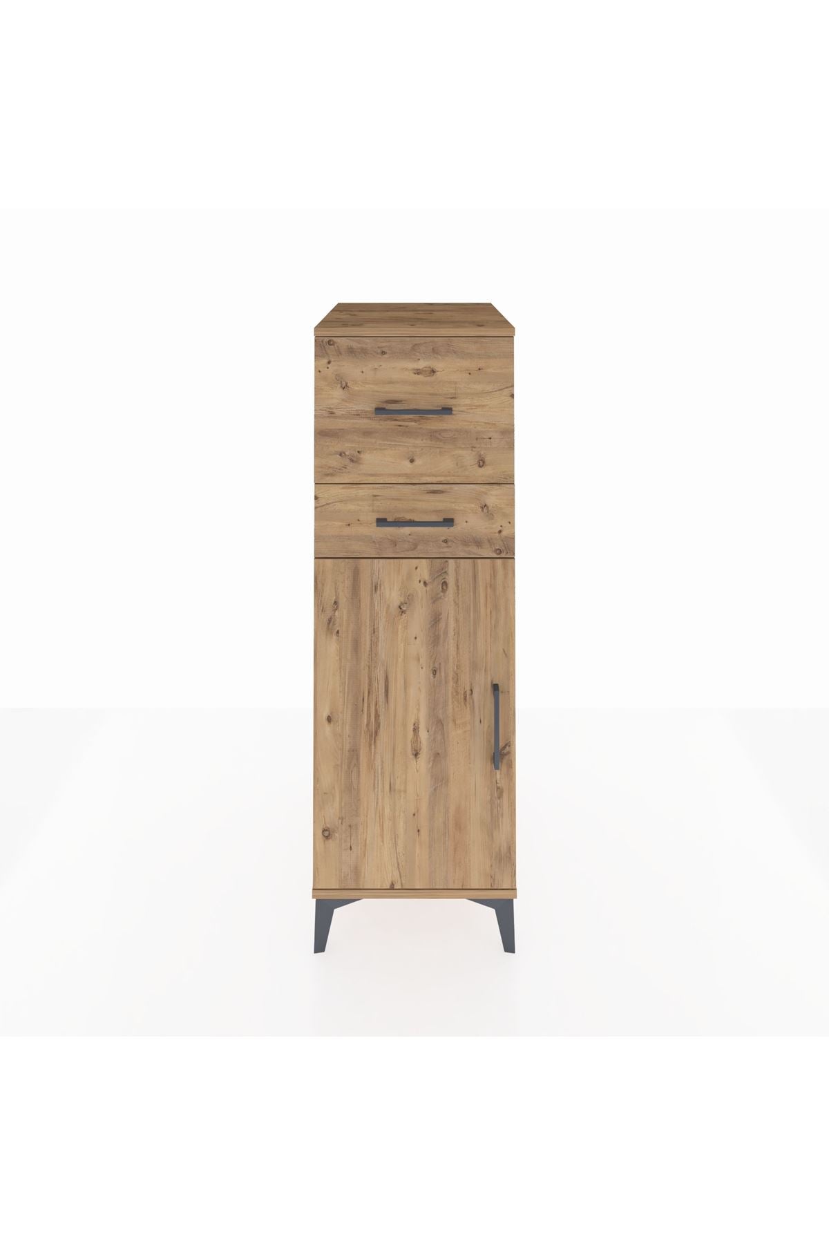 Kronos Dolap Tek Raflı 2 Çekmeceli Tek Kapaklı 44x59x134 Çam-Çam