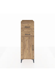 Kronos Dolap Tek Raflı 2 Çekmeceli Tek Kapaklı 44x59x134 Çam-Çam