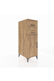 Kronos Dolap Tek Raflı 2 Çekmeceli Tek Kapaklı 44x59x134 Çam-Çam