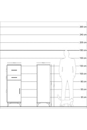 Kronos Dolap Tek Raflı 2 Çekmeceli Tek Kapaklı 44x59x134 Çam-Çam