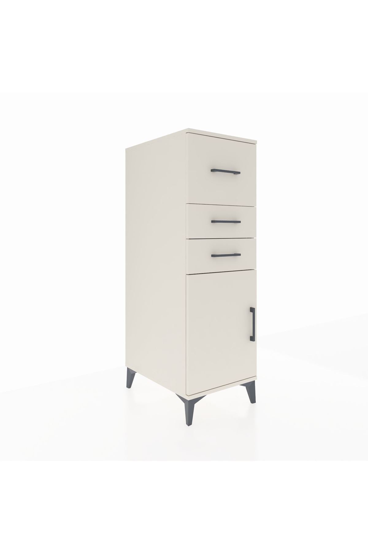 Kronos Dolap Tek Raflı 3 Çekmeceli Tek Kapaklı 44x59x134 Aytaşı-Aytaşı