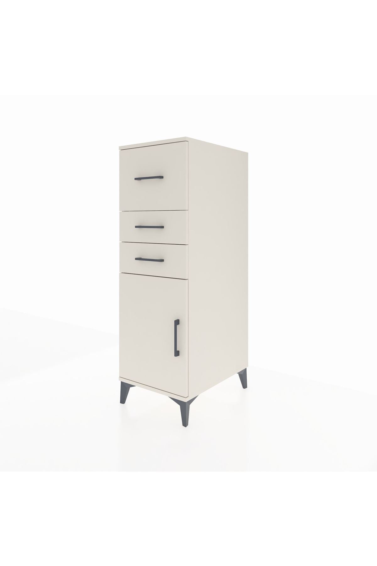 Kronos Dolap Tek Raflı 3 Çekmeceli Tek Kapaklı 44x59x134 Aytaşı-Aytaşı