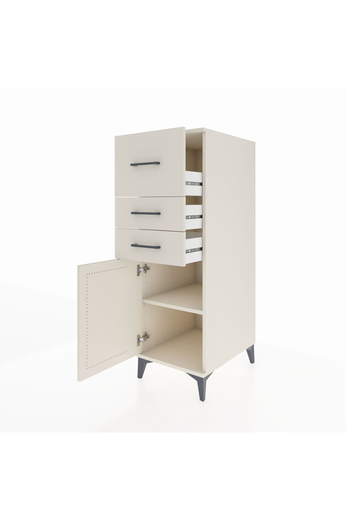 Kronos Dolap Tek Raflı 3 Çekmeceli Tek Kapaklı 44x59x134 Aytaşı-Aytaşı