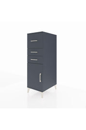 Kronos Dolap Tek Raflı 3 Çekmeceli Tek Kapaklı 44x59x134 Antrasit-Antrasit