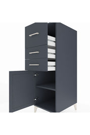 Kronos Dolap Tek Raflı 3 Çekmeceli Tek Kapaklı 44x59x134 Antrasit-Antrasit