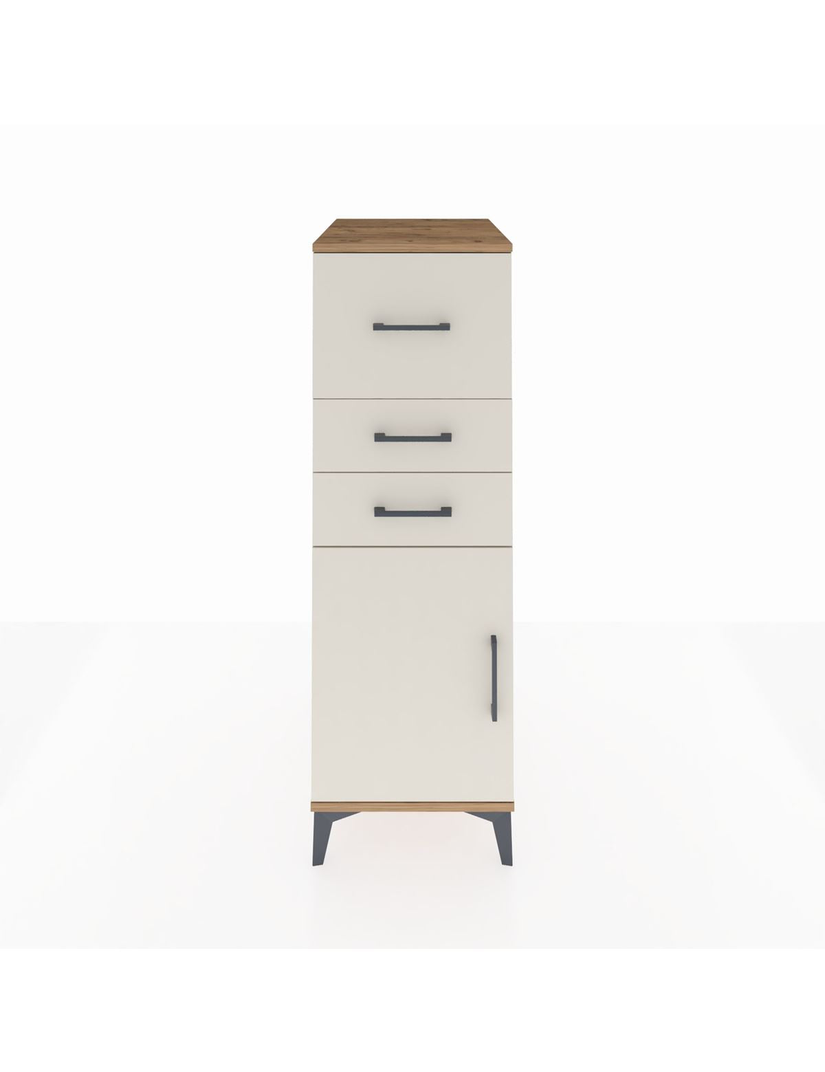 Kronos Dolap Tek Raflı 3 Çekmeceli Tek Kapaklı 44x59x134 Çam-Aytaşı