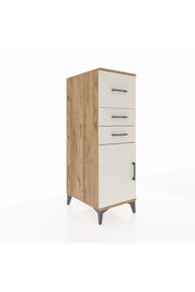 Kronos Dolap Tek Raflı 3 Çekmeceli Tek Kapaklı 44x59x134 Çam-Aytaşı