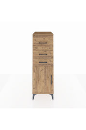 Kronos Dolap Tek Raflı 3 Çekmeceli Tek Kapaklı 44x59x134 Çam-Çam