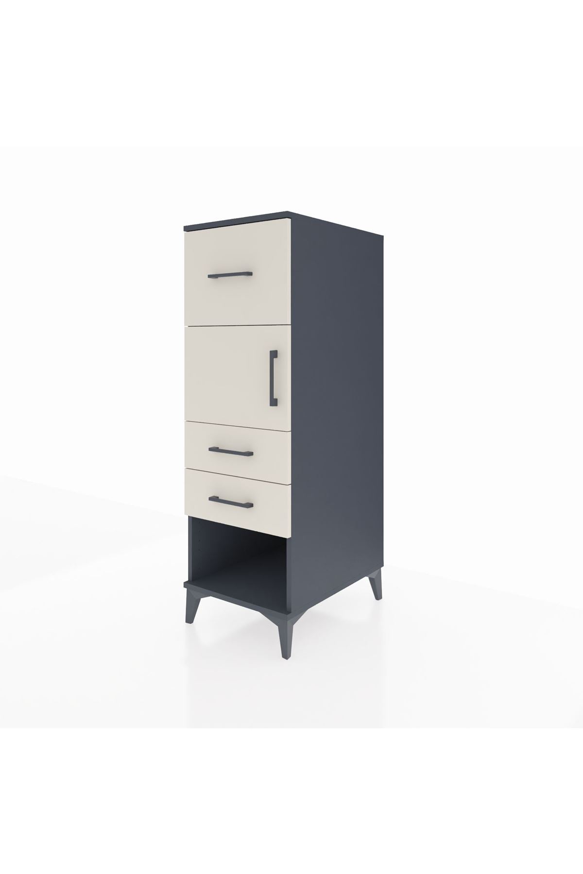 Kronos Dolap Tek Raflı 3 Çekmeceli Tek Kapaklı 44x59x134 - S82M024V4C
