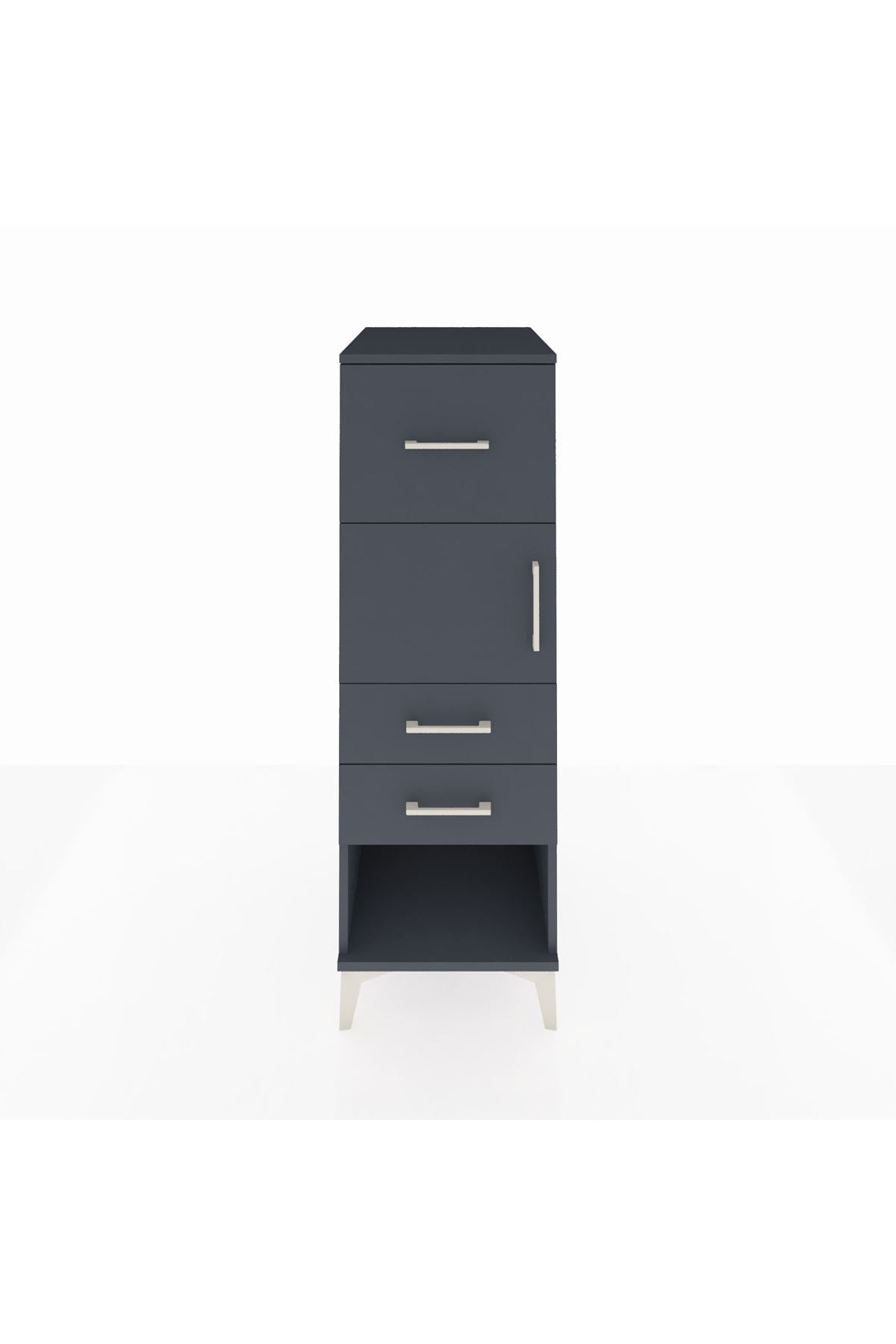 Kronos Dolap Tek Raflı 3 Çekmeceli Tek Kapaklı 44x59x134 - S82M024V5C
