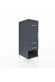 Kronos Dolap Tek Raflı 3 Çekmeceli Tek Kapaklı 44x59x134 Antrasit-Antrasit