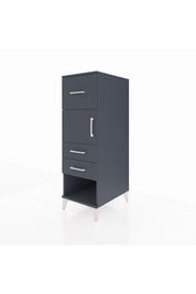 Kronos Dolap Tek Raflı 3 Çekmeceli Tek Kapaklı 44x59x134 Antrasit-Antrasit