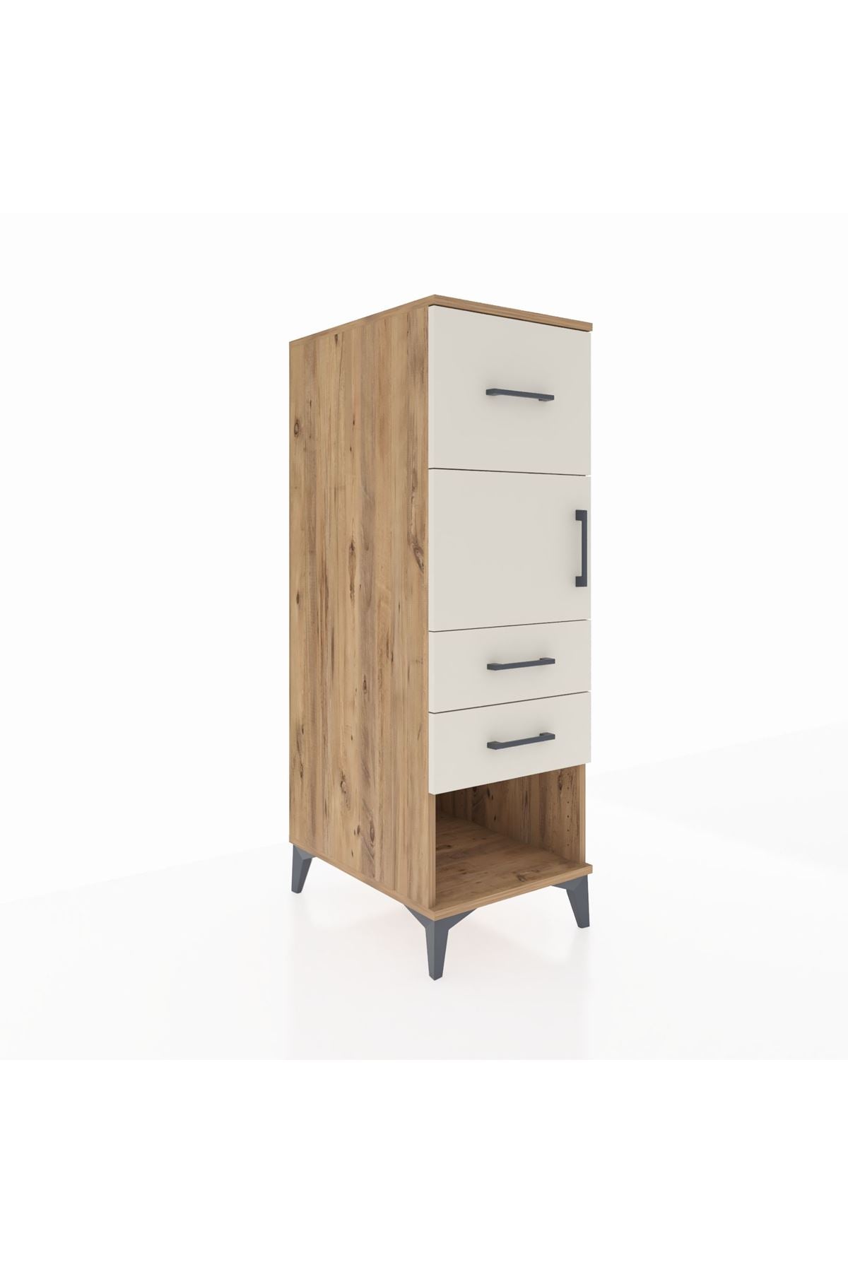 Kronos Dolap Tek Raflı 3 Çekmeceli Tek Kapaklı 44x59x134 - S82M024V7C