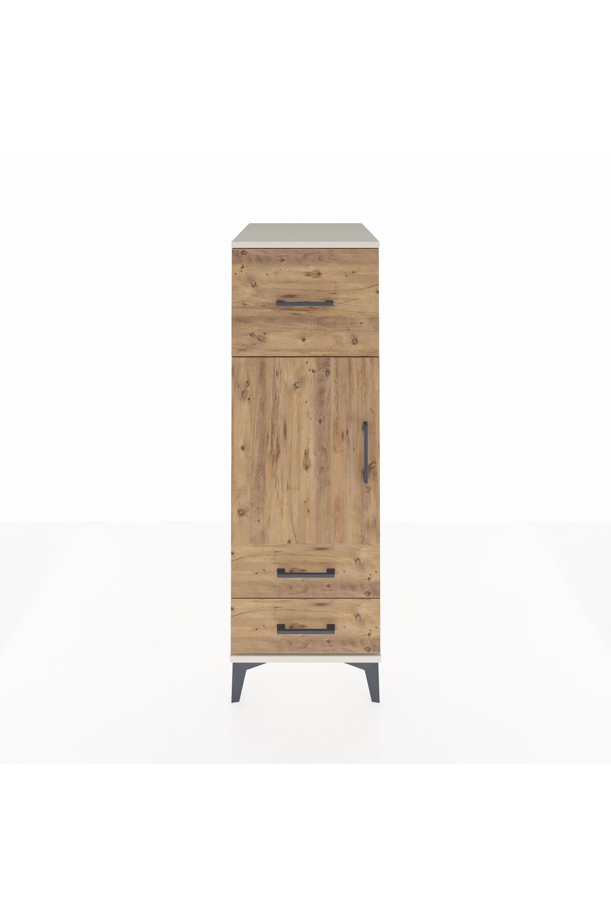 Kronos Dolap 2 Raflı 3 Çekmeceli Tek Kapaklı 44x59x134 Aytaşı-Çam