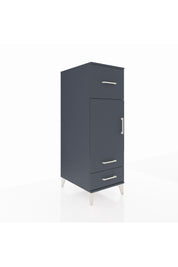 Kronos Dolap 2 Raflı 3 Çekmeceli Tek Kapaklı 44x59x134 Antrasit-Antrasit