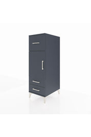 Kronos Dolap 2 Raflı 3 Çekmeceli Tek Kapaklı 44x59x134 Antrasit-Antrasit
