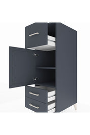 Kronos Dolap 2 Raflı 3 Çekmeceli Tek Kapaklı 44x59x134 Antrasit-Antrasit