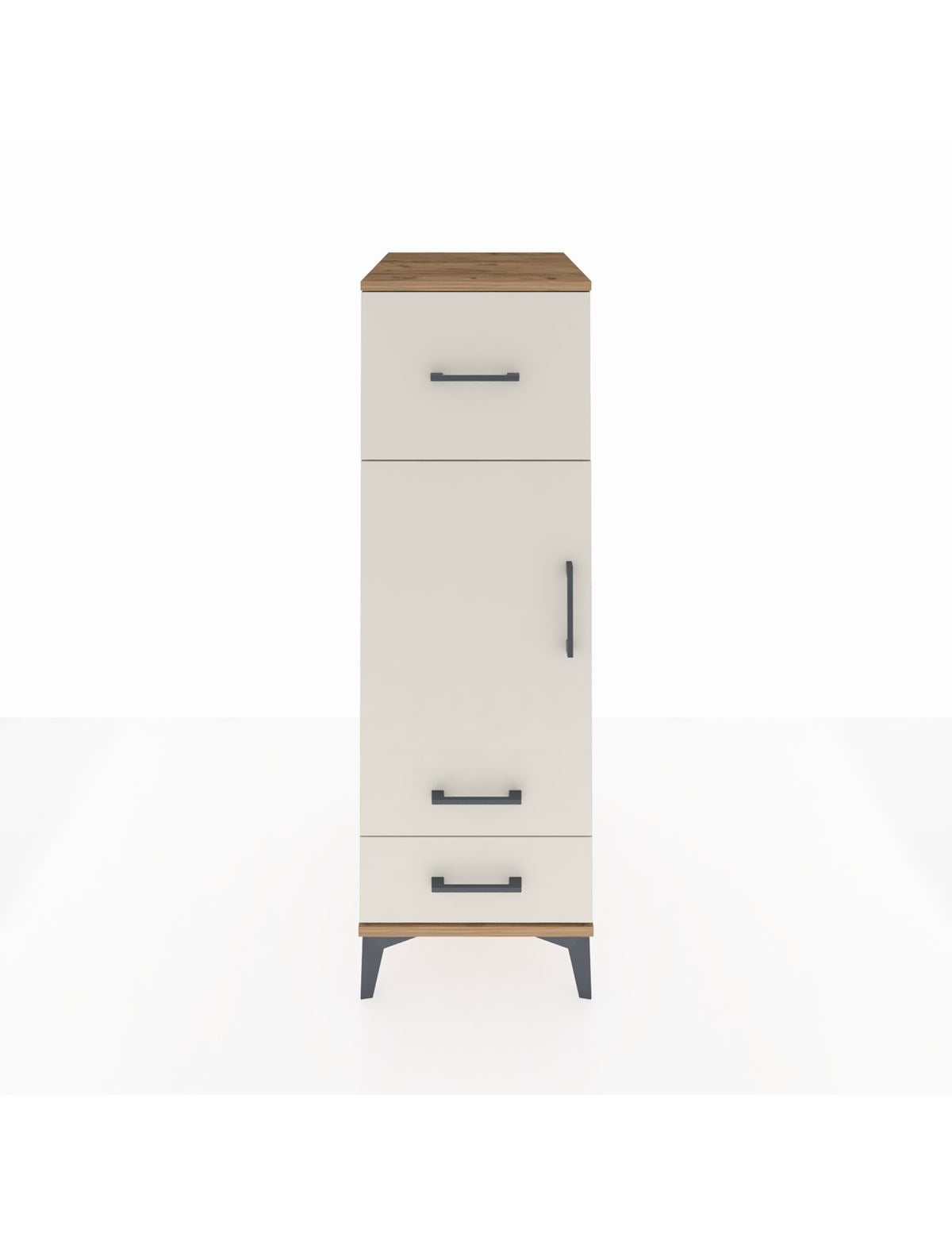 Kronos Dolap 2 Raflı 3 Çekmeceli Tek Kapaklı 44x59x134 Çam-Aytaşı