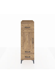 Kronos Dolap 2 Raflı 3 Çekmeceli Tek Kapaklı 44x59x134 Çam-Çam