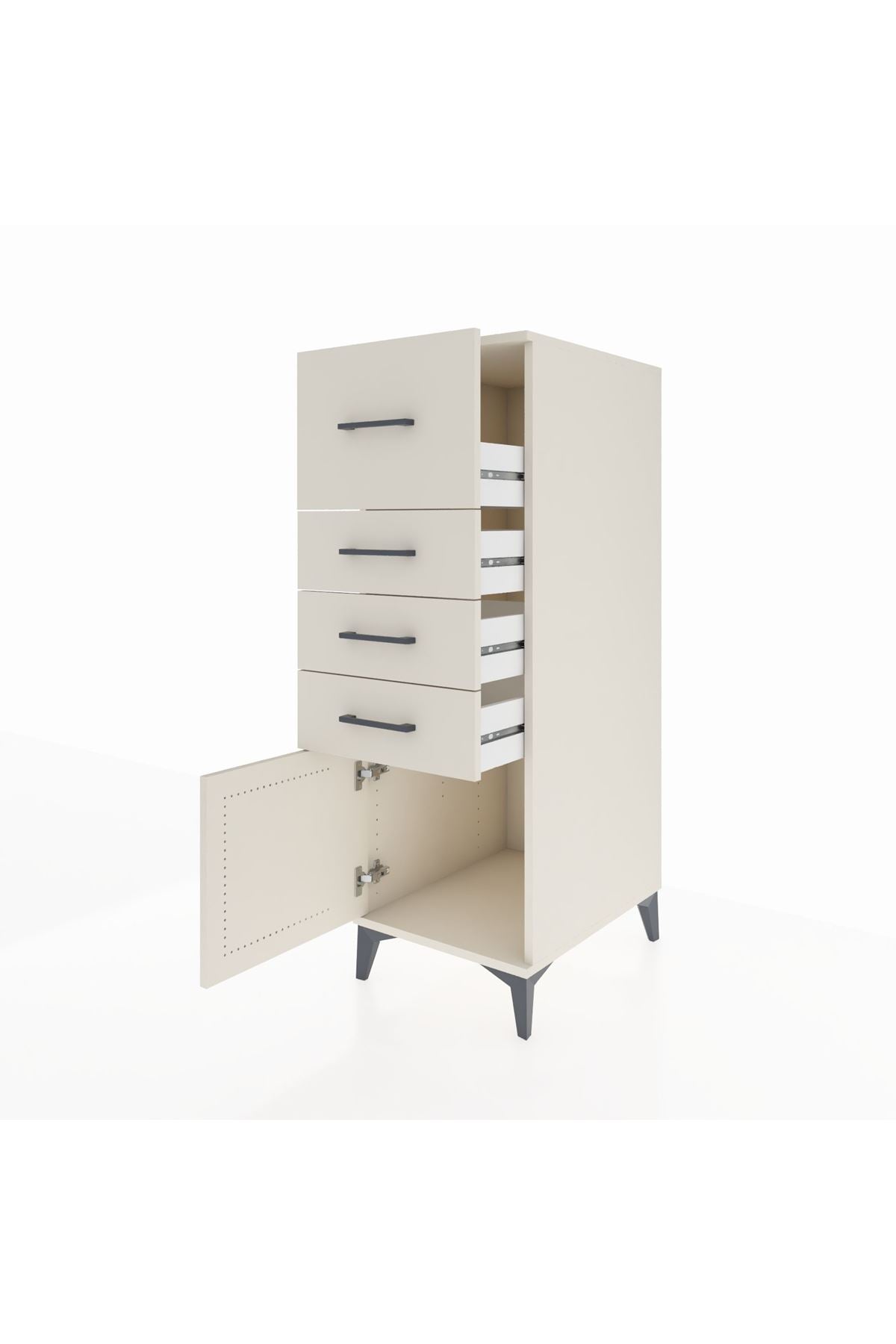 Kronos Dolap 4 Çekmeceli Tek Kapaklı 44x59x134 Aytaşı-Aytaşı