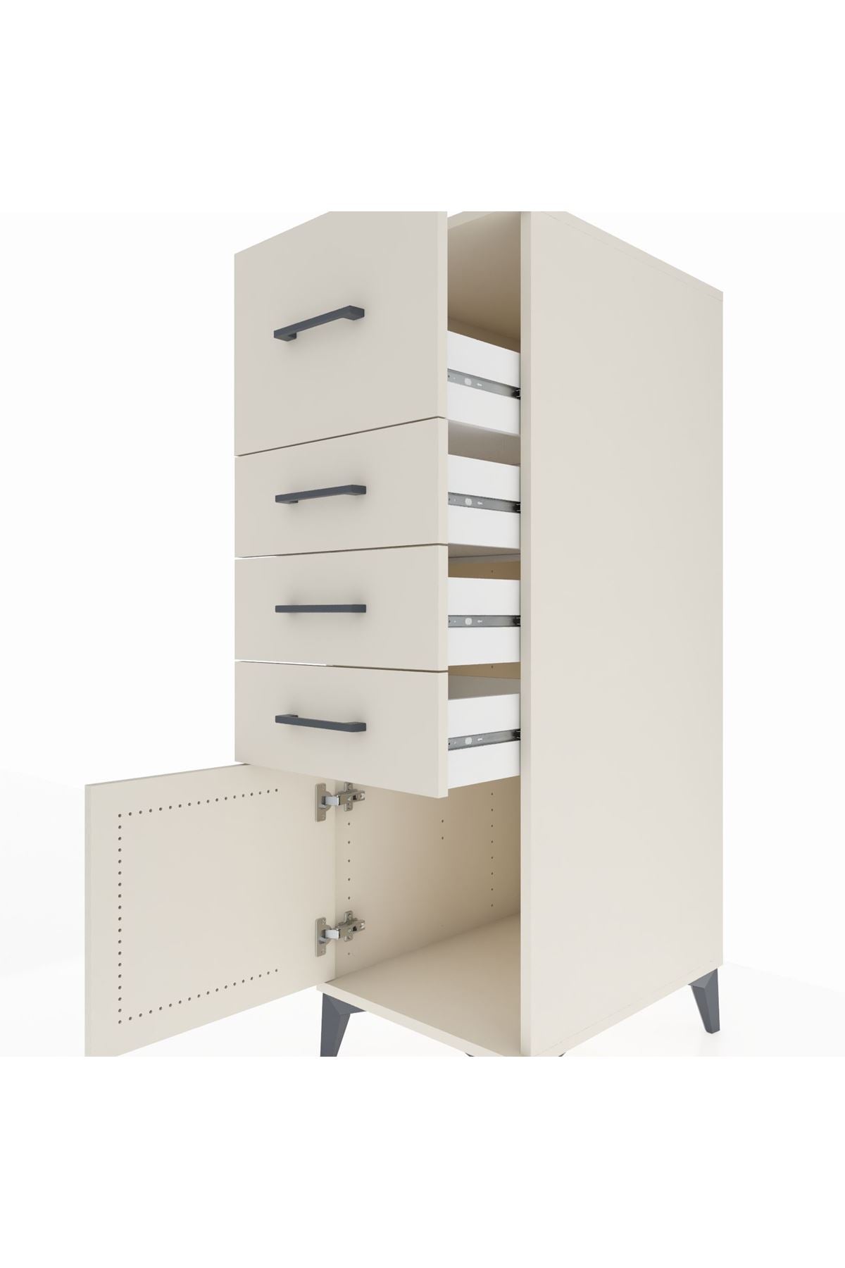 Kronos Dolap 4 Çekmeceli Tek Kapaklı 44x59x134 Aytaşı-Aytaşı