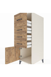 Kronos Dolap 4 Çekmeceli Tek Kapaklı 44x59x134 Aytaşı-Çam